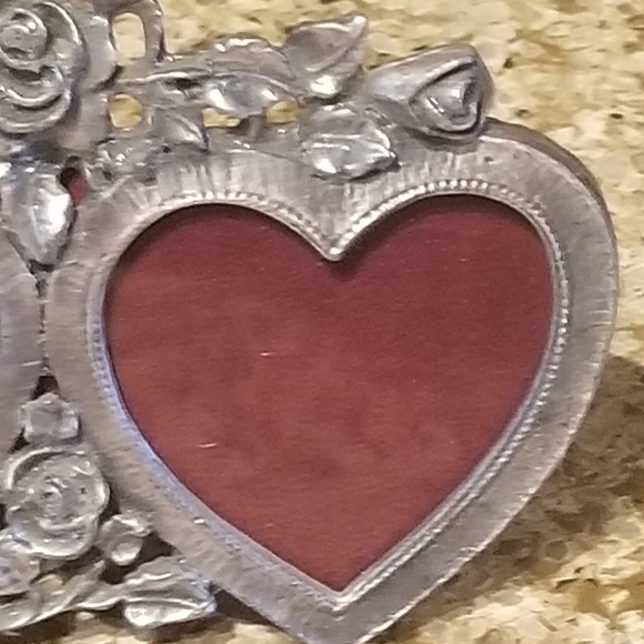 Valentine's Double HEART PEWTER Picture FRAME - Picture 2 of 16